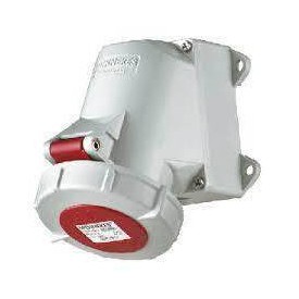 Surface-mounted socket, top and bottom cable entry 16A 4P 400V IP67