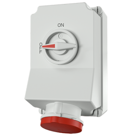 Surface-mounted socket, with SoftCONTACT, interruptible, with mechanical locking DUO 63A 4P 400V IP44