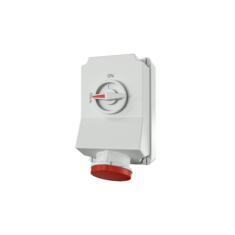 Surface-mounted socket, with SoftCONTACT, interruptible, with mechanical locking DUO 63A 4P 400V IP44