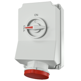 Surface-mounted socket, with SoftCONTACT, interruptible, with mechanical locking DUO 63A 5P 400V IP44