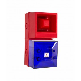 YL40/N50/B/RN/WR - combiné sirène/flash 230Vca bleu 5J 108dB IP65