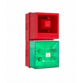 YL40/DL/G/RN/WR - Combined Siren/Flash 24VDC Green 12LED 108dB IP65