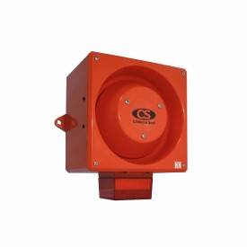 YL80/D50/R/RF/WR - Combined siren/flash 24VDC red 5J 116dB IP66