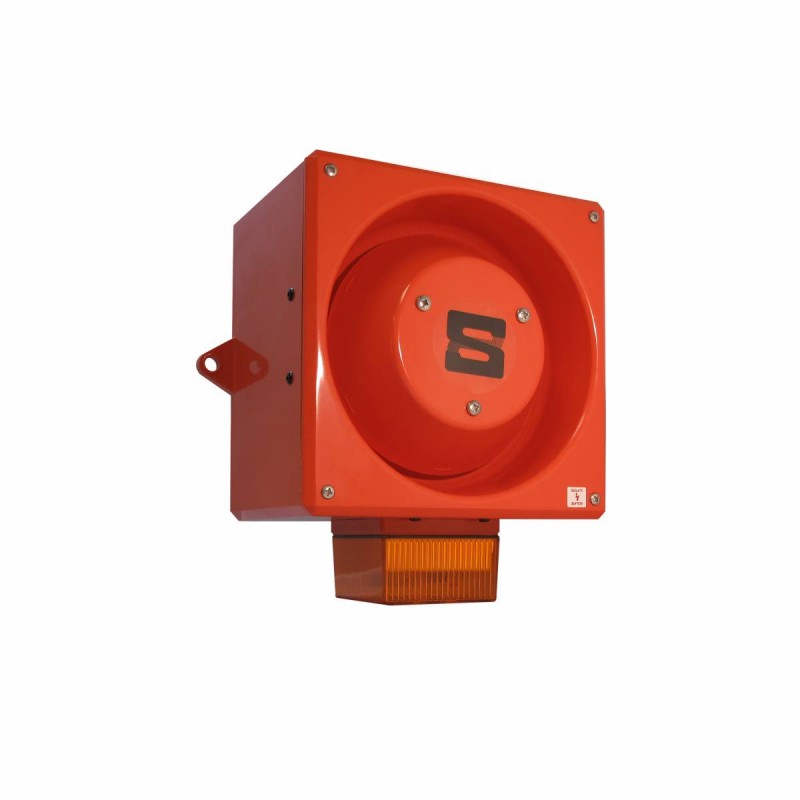 YL80/D50/A/RF/SU/WR - Super Combined siren/flash 24VDC orange 5J 120dB IP66