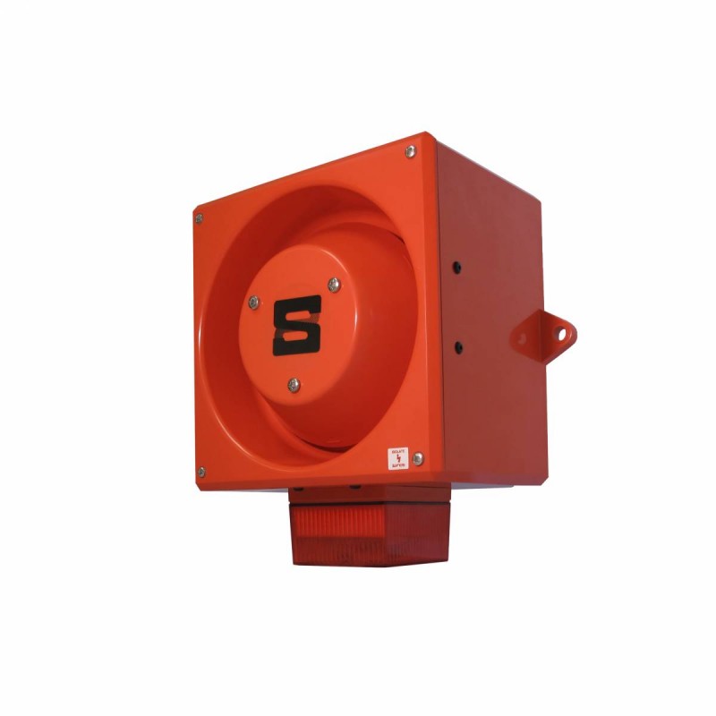 YL80/L50/R/RF/SU/WR - Super Combined siren/flash 115VAC red 5J 120dB IP66