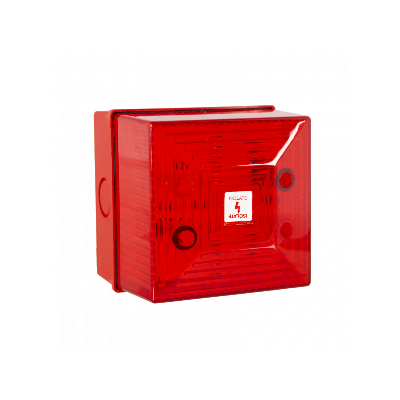 FL40/D50/R/RN feu flash xénon 5J rouge 24Vcc IP65 boitier arrière rouge