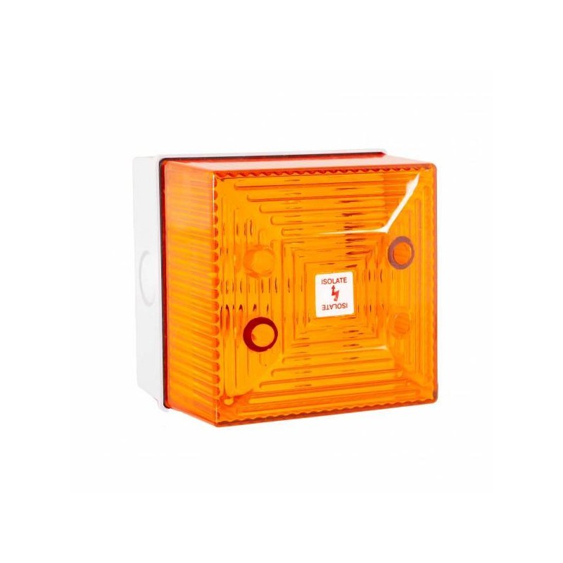 FL40/D50/A/WN feu flash xénon 5J orange 24Vcc IP65 boitier arrière blanc