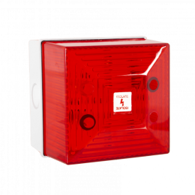 FL40/D50/R/WN feu flash xénon 5J rouge 24Vcc IP65 boitier arrière blanc