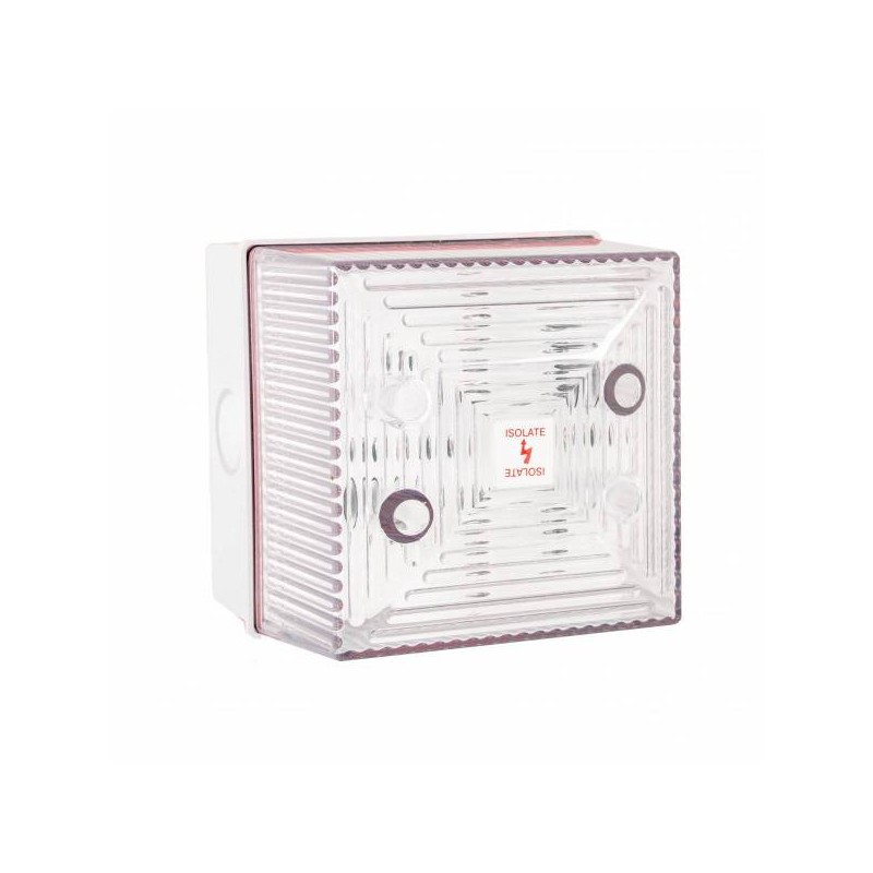 FL40/D50/C/WN feu flash xénon 5J transparent 24Vcc IP65 boitier arrière blanc