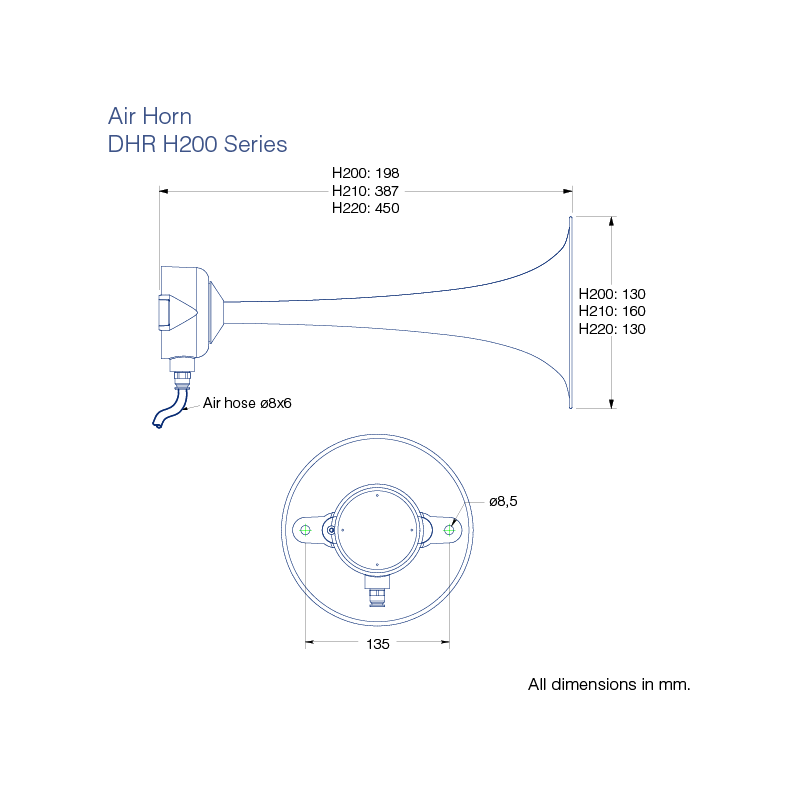 Acoustic Horn TDE 450 - 307Hz - EX II2GD - 125dB - IP66