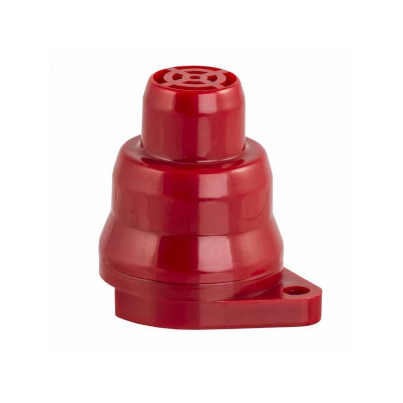 Buzzer saillie rouge 10-28Vcc 90dB IP34 - tête trompette